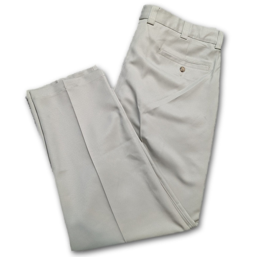 Oak Hill Mens 42x30 Pants Khaki Big & Tall Stretch Waist Dress Pants Pleated
